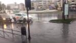 Carretera inundada en la rotonda del helic&oacute;ptero